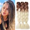 Dcbaboo Extension per Treccine Africane 60cm Extension Capelli Finti per Treccine Africane Extension Trecce Capelli Sintetici Kanekalon 3 Ciocche Ombre Jumbo Braiding Hair, Marrone & Beige