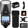 GODOX V1-C TTL Flash Fotocamera Testa Tonda 2W LED Luce Pilota, 1/8000s HSS, 480 Flash Piena Potenza, Temperatura Colore 5600±200K, Blocco Sgancio Rapido, Adatto per Fotocamere Canon Serie EOS