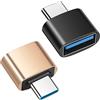 BORLTER CLAMP Adattatore USB C a USB 3.0 (2 Pezzi), Adattatore Tipo C a USB-A OTG Compatibile con MacBook, USB-C Smartphone e Tablet e Altri Dispositivi USB Tipo C (Nero e Oro)