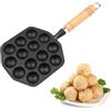 AYNEFY 14 Fori Takoyaki Padella Antiaderente in Ghisa Polpette Polpette Creatore di Stampi Takoyaki Grill Padella con Manico Staccabile per la Cottura di Frittelle Domestiche
