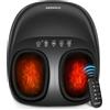 KNQZE Massaggiatore per Piedi Shiatsu con Calore, Impastamento Profondo e Compressione dell'Aria, Spegnimento Automatico e Guaina Lavabile, Piedi fino alla Taglia 46