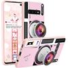 Yoedge per Samsung Galaxy S21 Ultra 5G 6,8 Cover,Rosa Silicone TPU custodia con Supporto e impugnatura con Design Cute Cartoon Antiurto Protective Back Case per Samsung S21 Ultra,Fotocamera 1