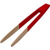 Pebbly Pinza per Toast in bambù, Colore: Grigio, Legno, Non Magnetico, Rosso