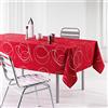 Douceur d'Intérieur Bully Tovaglia Rettangolare, 150 x 300 cm, Rosso, Poliestere Stampato Metallizzato