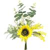 Flair Flower Bouquet di girasoli artificiali di eucalipto, margherita, mimosa, fiori artificiali, bouquet di seta, bouquet di fiori di seta, composizioni floreali, composizioni floreali
