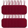 Sweet Home Collection Home Coprisedile con retro in gomma antiscivolo, quadrato, 40,6 x 40,6 cm, Memory Foam, poliuretano Memoria di forma, Vino Borgogna, Confezione da 12