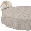 ANRO Tovaglia in tessuto, tovaglia in cotone, poliestere, lavabile, tinta unita, ornamento damascato, tessuto jacquard, lavabile, barocco, beige, rotonda, 140 cm, bordo tagliato
