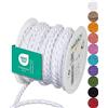 Halbach Seidenbänder Cordoncino di alta qualità (bianco), larghezza 6 mm, lunghezza 10 m, prodotto in Germania e certificato Öko-Tex, cordoncino in raso lucido in acetato