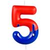 Yiran 5 Anno Candeline Compleanno Numero,Decorazioni Compleanno Rosso Blu 5 Anno, Tema cartone animato Candele per torte topper Ragazzo Ragazza per Feste Anniversario Compleanno Decorazioni