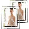 HEYU Cornice portafoto Sparkly Crystal Silver Bling con display orizzontale e verticale con vetro ad alta definizione, adatta per casa, ufficio e matrimonio (5x7 / 2x)