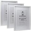 YiPinYin Set di 3 cornici bianche A2 (42 x 59,4 cm) con passepartout per formato A3 (29,7 x 42 cm), cornici per foto in scatola A3, confezione da 3 cornici bianche effetto legno A2 con passepartout per cornici