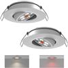 acegoo 2 x Faretti LED da Incasso 12V Camper Barca Interruttore Dimmer Integrato e Luce Rossa Orientabile 70° Soffitto Plafoniera per Roulotte Furgone, Angolo del fascio di 35° Alluminio Argento 5000K