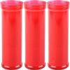 H HANSEL HOME Set de 3 Candele Votive per Rituali Rossa18 x 6 cm, Candele a Colonna Decorative di Grande Taglia, Lumini Rossa Lunga Durata 105 ore