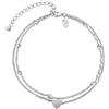 VICKWOOD Cavigliera da donna in acciaio inox, impermeabile, extra lunga, 21 cm fino a 30 cm, placcato oro 18 K, colore oro, oro rosa, argento, nero, regalo per donne, 30 cm, Acciaio inossidabile
