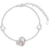 ROMANTICWORK ROMANTIC WORK Braccialetto in argento Sterling 925, con cuore, mamma, figlia, idea regalo per donne e ragazze, Argento sterling