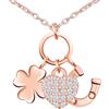 MICMIF Collana Moda Oro Rosa per Donna Con Ciondolo ferro di cavallo, quadrifoglio e cuore, Collane Argento 925 Per Ragazze Collana Gioielli Regali Per Donne Ragazze