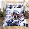Loussiesd 3D Wolf Copripiumino Set Animali Stampa Biancheria da letto Set per i ragazzi Uomini Leggero Wildlife Microfibra Poliestere Comforter Cover con 1 Cuscino Shams, Cerniera, Snow Forest 2 Pezzi 135*200cm