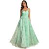 Ever-Pretty Abiti da Sera Estivo Lungo Donna Tulle Stampato Fionda Senza Maniche Scollo a V Stile Impero Vestito da Damigella Chic Rosa 36