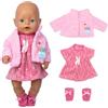 Gemtte 3 Set Vestiti per Bambole Neonate 43-48 cm per Bambole Neonate, Tuta da Bambola Vestiti per Bambole, Regali per Bambine, Pony Rosa