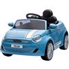 eSpidko Auto Elettrica per Bambini Fiat 500e Azzurra - Batteria ricaricabile 12V - Radiocomandata - Globo Giocattoli - eSpidko 42122