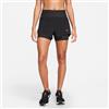 Nike Women's Pantaloncini W Nk Swift DF Mr 3In 2N1 Short, Black/Reflective Silv, DX1029-010, XL