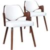 Menzzo Dima - Set di 2 sedie scandinavo, legno, bianco, 51 x 51 x 72 cm