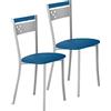 ASTIMESA SCCABAZ Due sedie da cucina, metallo, blu, altezza della seduta 45 cm