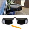 TTCR-II 2 PCS Compatibile con Ricambio Specchietti Esterni BMW Serie 5 E60 E61/Serie 6 E63 E64 2003-2007 Copri Specchietti E60 E61 E63 E64 51167078359/51167078360 Sinistra + Destra-(Nero Brillante)