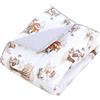 TupTam Tappeto Play Mat Per Bambini e Neonati Coperta 120 x 120 cm Gioco Imbottita XXL, Volpi Bicicletta Gufo Foresta Beige