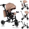 LIONELO Tris Plus 2in1 Bicicletta Triciclo e Passeggino pieghevole per bambini da 9 mesi fina a 25kg Sedia 360gradi Fronte Mamma o Strada Bici regolabile e compatta Borsa Portabibite Ruote PU
