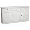 Vicentini arreda CREDENZA MADIA IN LEGNO NOCE ARTE POVERA, CILIEGIO, BIANCO, ANTICATO (bianco anticato)