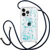 Pnakqil Cover con Cordino per Samsung Galaxy A52s/A52 (5G)/A52 (4G) 6,5, Glitter Silicone Trasparente Custodia con Regolabile Cellulare Collana Slim TPU Resistente Brillantini Case, Blu Scuro