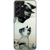 DiaryTown Cover per Samsung Galaxy S21 Ultra 5G Silicone Morbida, Samsung S21 Ultra 5G Custodia Nero con Motivo Animale Case Sottile TPU Antiurto Bumper Cellulare Protettiva Cover, Guarda Gatto