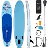 RELAX4LIFE Tavola da Surf Gonfiabile, Tavola SUP con Pagaia in Metallo, Board Gonfiabile con Pinna e Pompa Manuale, Stand Up Paddle Board con Carico di 120 kg per Mare e Lago, 305 x 76 x 15 cm