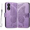 PEIYE Rilievo Cover per TCL 505, Custodia Libro Flip in PU Pelle Portafoglio, Case Antiurto Soft con Porta Carte e Chiusura Magnetica, Funzione Stand,Viola chiaro