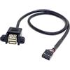 chenyang USB 2.0 pannello frontale connettore 9/10 pin 1 maschio a 2 USB 2.0 femmina Y splitter scheda madre connettore porta adattatore cavo di estensione con fori per pannello a vite