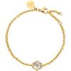 Purelei Bracciale Flourish, Bracciale da donna con ciondolo a forma di fiore, Bracciale in acciaio inossidabile resistente all'acqua, Lunghezza regolabile 16-19 cm (Oro)