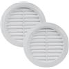 Vent Systems 2 pezzi 100 mm bianco copertura di ventilazione - prese d'aria rotonde - copertura griglia - protezione insetti integrata - prese d'aria HVAC per bagno, ufficio, cucina