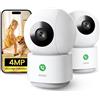 aosu 4MP Telecamera WIFI Interno Rotazione a 360°, Chiamata One-Touch | 5G/2.4G Wi-Fi Videocamera Sorveglianza Interno Per Neonati e Animali Domestici,Visione Notturna Tracciamento del Movimento