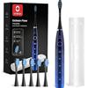 Oclean spazzolino elettrico sonico Flow Gift Set, Ricarica ogni 180 giorni, 5 Modalità, Impermeabile IPX7, Timer da 2 minuti, 6 Testine DuPont™, Custodia da viaggio, Blu