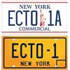 OPO 10 Set di 2 Replica Targa in Metallo dell'auto ECTO 1 Compatibile con Cadillac 1959 dal Film GHOSBUSTERS (PF01)