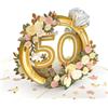 papercrush® Biglietto anniversario matrimonio pop up per nozze d'oro - Carta regalo 3D per 50 anni matrimonio, Biglietto d'auguri con busta per porta soldi per donne e uomini (genitori, nonno, nonna)