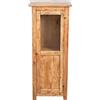 Biscottini Vetrinetta Country 40,5x25,5x98,5 cm - Mobile in Legno massello di Tiglio Finitura Naturale - Made in Italy