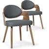Menzzo ESTEL Sedie, simili (P.U.), Legno/Grigio, 50,5