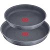 Tefal Ingenio - Set di 2 padelle + manico rimovibile, induzione, rivestimento antiaderente, impilabile, lavabile in lavastoviglie, made in Francia, Natural On L7669353, colore: Grigio