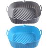 VO design 2 Pezzi Teglia in Silicone per Friggitrice ad Aria, Cestino per Friggitrice ad Aria in Silicone Air Fryer Accessori Pentola Riutilizzabile Quadrato Tappetino Stampi per Airfryer, Microonde, Forno