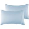Poligino Federe Cuscini Letto Matrimoniale 50x65 cm,Coppia Federe in Microfibra Chiusura a Busta - Celeste