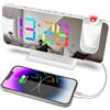 ThreeH Sveglia Digitale a Proiezione per Camere da letto Orologio Dinamico RGB con Display a Specchio a LED Caricatore USB Doppia Sveglia Camera da letto Decorazione per l'ufficio Domestico Bianco