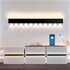 SUCIKORIO LED Applique da Parete Interno Lunga 100cm, Moderna 40W Dimmerabile Lampada da Parete Up Down Bianca Calda 3000K - Bianco Freddo 6500K Lampada Muro Nera per Soggiorno, Camera da Letto, Scala