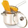 SF SAVINO FILIPPO Pentola cuoci pasta con doppio cestello scolapasta diametro 24 cm litri 4,3 in acciaio 18.10 per tutti i piani di cottura compresa induzione
